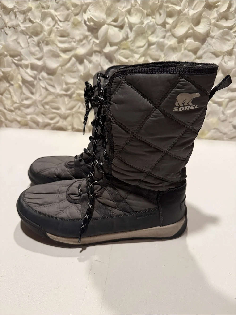 Sorel Black Quilted Tall Lace-Up Winter Boots